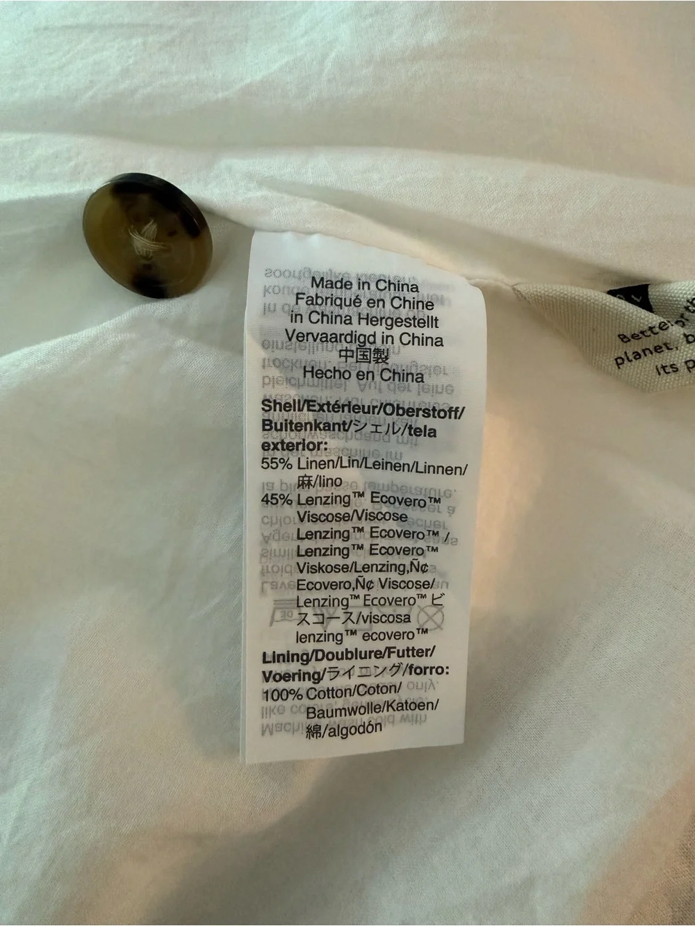 Madewell White Linen-blend Button-Wrap V-Neck Midi Dress size 4